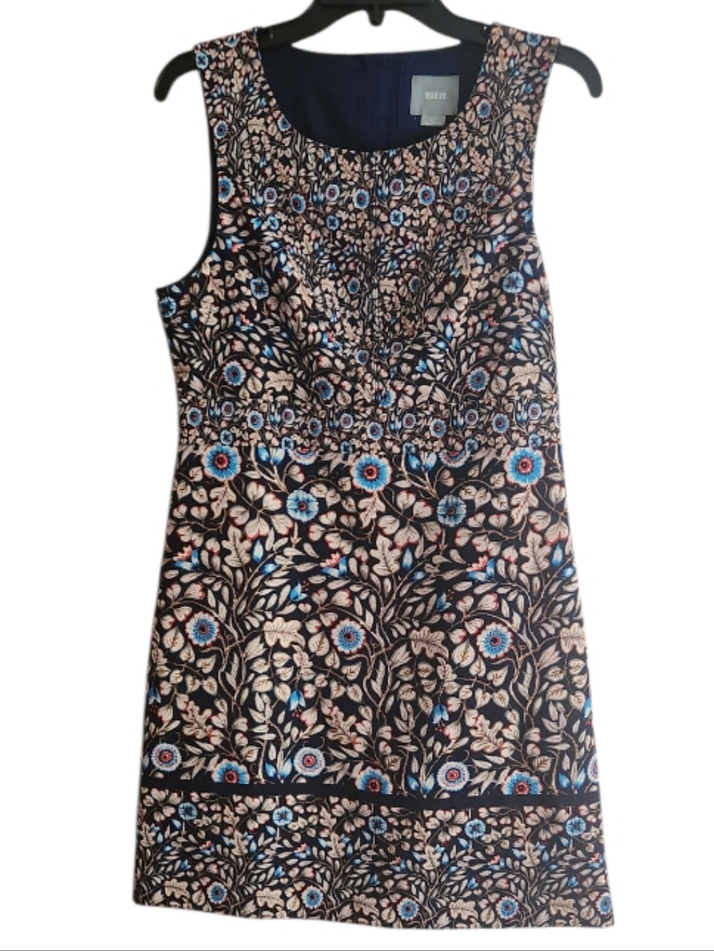 Maeve Anthropologie Brindle Sleeveless Floral Blue Sheath Dress - Picture 2 of 5